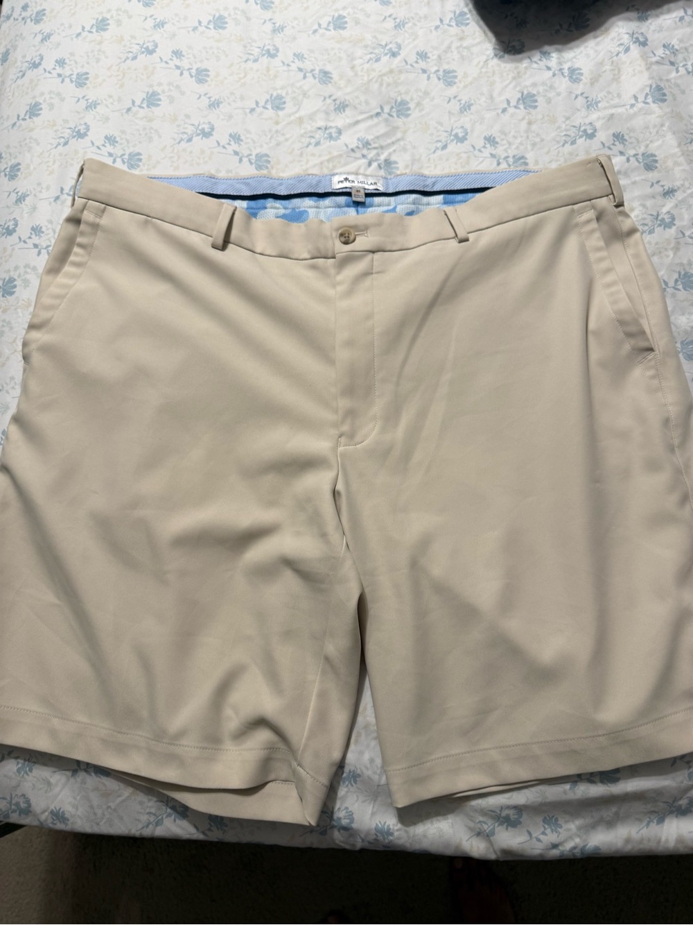 Peter Millar Beige Athletic Golf Shorts